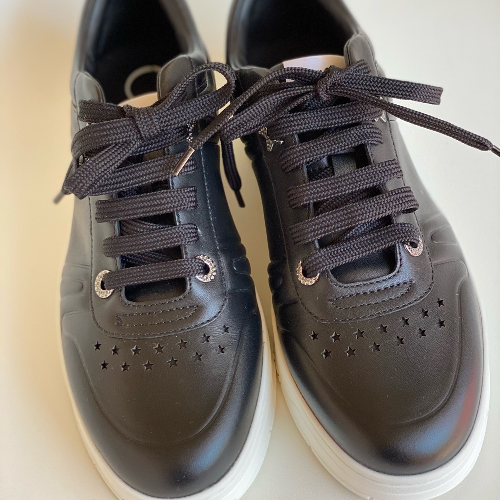 Jimmy Choo Black Leather Sneaker (Hawaii)
